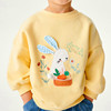 可爱兔子女童春秋卫衣宝宝黄色套头，上衣纯棉毛圈，长袖t恤休闲8