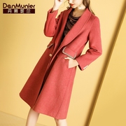 丹慕妮尔品牌女装羊毛大衣秋冬装中长款高端气质毛呢外套