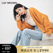 LILY BROWN秋冬款 甜美百搭细闪针织开衫外套LWND225015