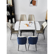可伸缩折叠岩板餐桌椅组合现代简约小户型餐桌家用正方形饭桌餐台