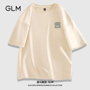 森马集团品牌glm日系t恤男夏季纯棉男生短袖内搭打底青少年五分袖