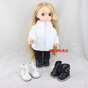 白色棉袄黑裤子套装适合16寸迪士尼沙龙娃娃 40cm长发公主洋娃娃