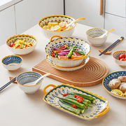 自由搭配北欧风碗碟套装，家用高级感简约现代碗盘餐具轻奢日式碗筷