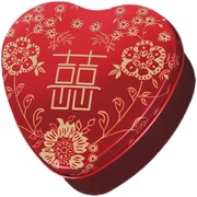 喜糖盒子心形马口铁创意铁盒糖果盒，圆形中国风结婚礼盒包装盒网红
