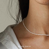 天然小米粒珍珠项链，女锁骨短复古法式小众设计choker颈链
