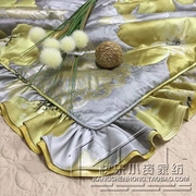 百年好合欧式奢华大气床上用品六件套，绗缝床盖多用被印花锦缎棉