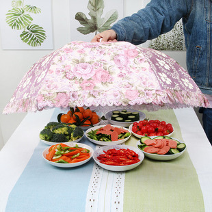 饭菜罩子夏季大号家用可折叠餐桌罩剩菜食物，罩遮菜盖伞桌盖菜罩子