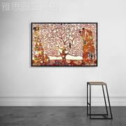 网红赫家克里特生命之树油画欧式客厅装饰画抽象玄艺术挂画横姆版