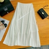 H29 韩版气质半身裙女2023夏季高腰纯色垂感遮胯显瘦a字长裙