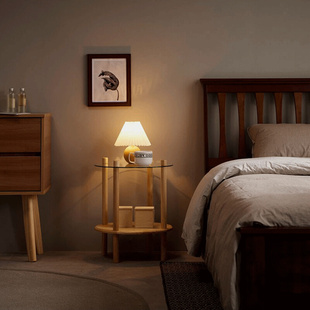厂销床头柜卧室客厅多功能实木玻璃茶几现代简约方形圆形三角形品