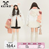 keiko可爱兔耳朵连帽棉服外套，冬季羊羔毛拼接(毛，拼接)厚款短款白色棉袄子