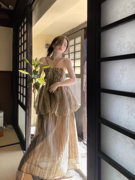 新中式复古设计感吊带连衣裙仙女夏季旅游拍照穿搭度假风两件套装
