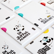 广博文具熊猫系列笔记本a5胶套本学生日记本子熊猫，本子加厚软面抄