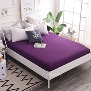 高密度纯棉床笠单件深紫色，床罩紫罗兰色全棉，床套1.21.51.82米加大