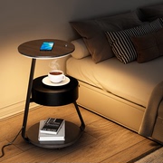智能床头柜带灯简约现代无线充电实木小型茶几网红卧室床边柜一体