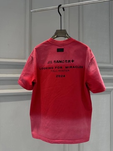 冬季韩版加厚面料短袖体恤潮牌网红男女同款水洗渐变半袖T恤
