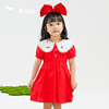 红蜻蜓女童装夏季纯棉，短袖连衣裙女宝宝柔软舒适裙子