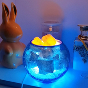 喜马拉雅水晶盐灯创意，装饰台灯遥控调光led小夜灯卧室床头香薰灯