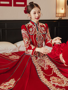 丝绒秀禾服新娘中式结婚服气质，奢华小个子龙凤，褂嫁衣出阁秀和服女