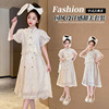 2024夏季女童套裙夏装，中国风洋气新中式，刺绣汉服短袖裙子套装