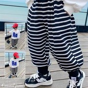 现货速发男童裤子宝宝条纹卫裤外穿2025新款儿童帅气哈伦裤休闲运