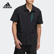 Adidas/阿迪达斯立领运动休闲男子短袖衬衫HE5243