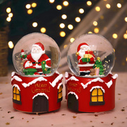 圣诞节雪花儿童创意圣诞老人水晶球音乐盒生日礼物女生八音盒礼d