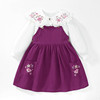 女童背带裙秋装连衣裙洋气，紫色套装儿童欧美风白色衬衫吊带裙
