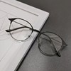 无框近视眼镜女学生韩版网红原宿眼镜呀素颜平光镜，男眼镜框ins风