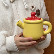 北欧ins陶瓷茶具套装，陶瓷马克杯陶瓷水壶花茶，茶具陶瓷咖啡壶摆件