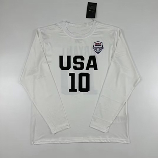 美国队USA10号科比黑曼巴篮球训练速干运动长袖T恤投篮服射手服男