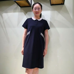 韫yun欧根纱领女连衣裙，2023夏季显瘦中长款针织，短袖裙子大码