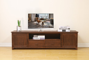 复古实木电视柜美式收纳储物柜液晶电视柜客厅落地地柜创意柜子