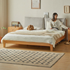 金多喜现代简约实木床进口榉木软包床主卧1.5米1.8米北欧单双人床