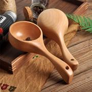 日式整木手柄米瓢实木量勺桑拿榉木水瓢日式北欧实木厨具用品