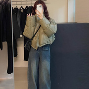 羽绒棉服女2023秋冬款宽松短款小个子加厚面包服棉袄棉衣外套