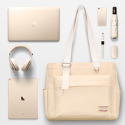 高颜值单肩电脑包女14寸手提笔记本适用苹果MacBook Pro13联想小新air15点6华为16好看的时尚防震小众帆布包