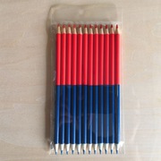12支装木制红蓝铅笔双头木工划线记号笔绘图画画彩色铅笔