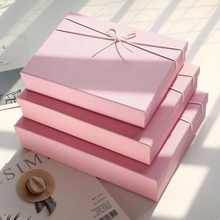 粉色盒伴手礼盒礼物盒大号圣诞围巾盒ins空盒子精美韩版