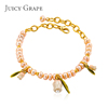 juicygrape铃兰花朵手链，轻奢小众精致粉色淡水，珍珠手饰品女手镯