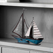 北欧复古帆船摆件轻奢办公室桌面装饰品客厅电视柜，酒柜书房小