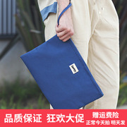 韩版帆布手拿包纯色大容量，手包零钱卡包证件手拿包