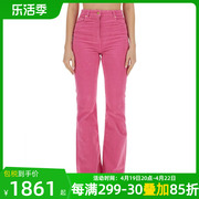 Ganni女裤时尚女罗纹紫红色长裤休闲裤直筒裤女F8800
