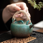 复古茶壶泡茶家用提梁壶大容量陶瓷侧把壶单壶过滤冲茶器中式茶具