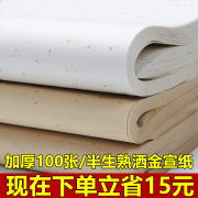 宛陵安徽泾县加厚檀皮宣四尺六尺对开整张半生熟仿古洒金宣纸书法专用纸毛笔字书法作品纸楷书篆隶行草瘦金体