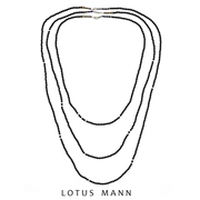 黑玛瑙与手打银珠，长短款项链男女简约珠链lotusmann