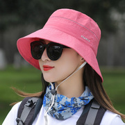 帽子女夏天户外防晒遮阳帽运动太阳帽薄款遮脸透气盆帽渔夫帽