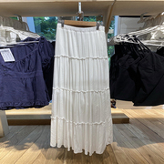 brandy雪纺垂感白色半身裙内衬，bm欧阳娜娜(欧阳，娜娜)同款高腰长裙lzzyskirt