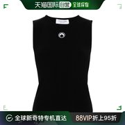 香港直邮潮奢 Marine Serre 女士 SERRE 海军风黑色毛线衫 WTK026