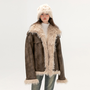 3s3女装韩系冬季毛领，设计感加厚加绒外套，高级感宽松潮牌休闲棉服